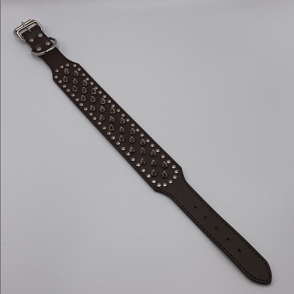 Brown decorative studded collar for DOG PET - Picture 11 of 16